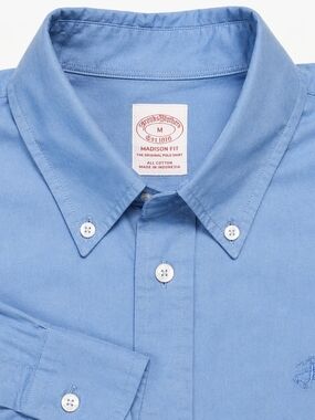 Brooks Brothers Blue Button Down Shirt Madison Fit Mens M Cotton Classic Preppy